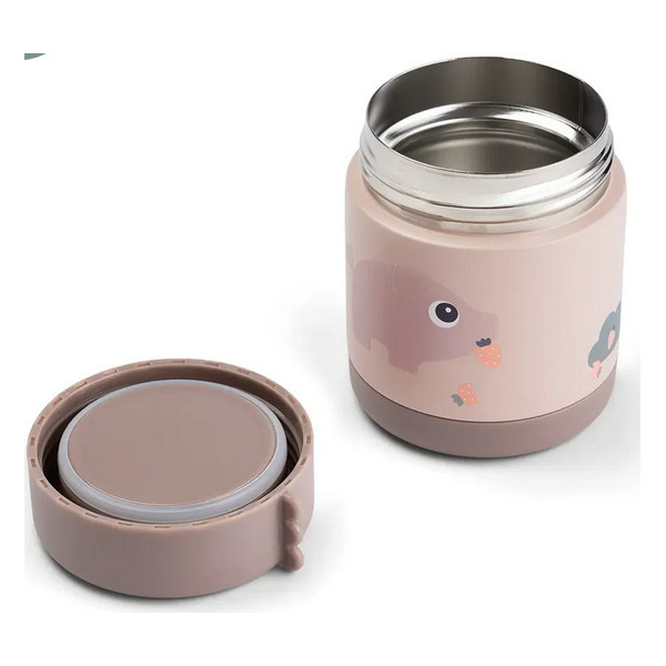 Różowy termos obiadowy na jedzenie 300 ml Tiny Farm Powder Done By Deer