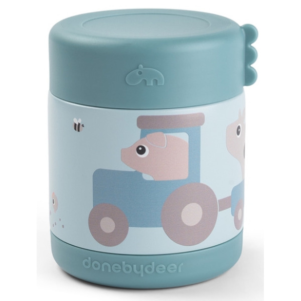 Niebieski termos obiadowy na jedzenie 300 ml Tiny Farm Blue Done By Deer