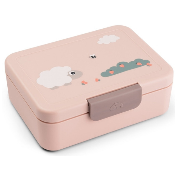 Różowa śniadaniówka z przegródkami Tiny Farm Powder Done By Deer