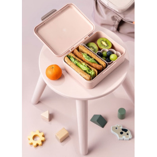 Różowa śniadaniówka z przegródkami Tiny Farm Powder Done By Deer