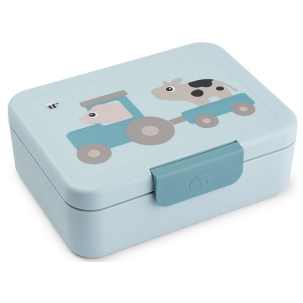 Niebieska śniadaniówka z przegródkami Tiny Farm Blue Done By Deer