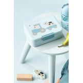 Niebieska śniadaniówka z przegródkami Tiny Farm Blue Done By Deer