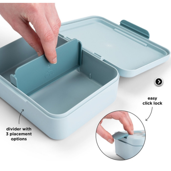 Niebieska śniadaniówka z przegródkami Tiny Farm Blue Done By Deer