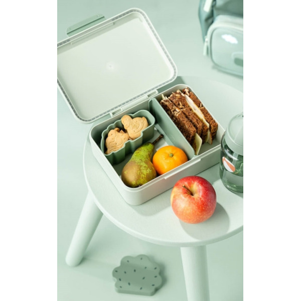 Zielona śniadaniówka z przegródkami Playground Green Done By Deer