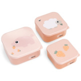 Różowe pojemniki na przekąski zestaw 3 szt. Tiny Farm Powder Done By Deer