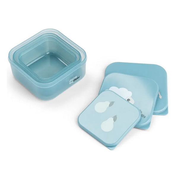 Niebieskie pojemniki na przekąski zestaw 3 szt. Tiny Farm Blue Done By Deer