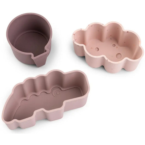 Foremki silikonowe do lunchboxów zestaw 3 szt. Happy Clouds Powder Done By Deer