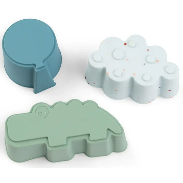 Foremki silikonowe do lunchboxów zestaw 3 szt. Happy Clouds Blue Done By Deer