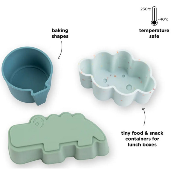 Foremki silikonowe do lunchboxów zestaw 3 szt. Happy Clouds Blue Done By Deer