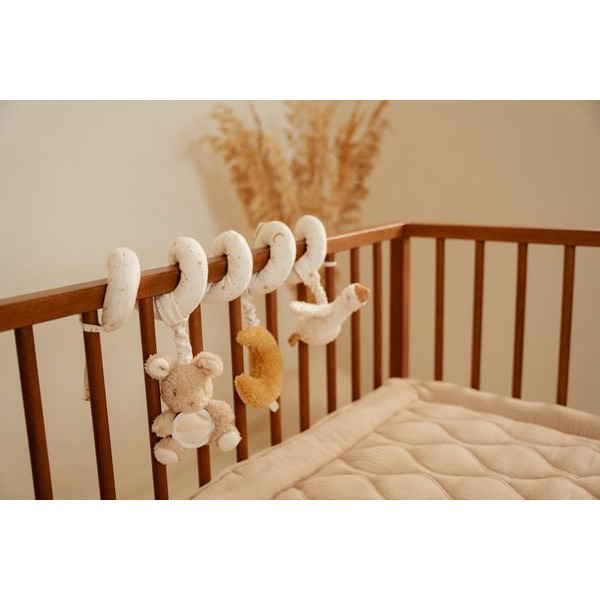 GĄSKA kremowa spiralka aktywizująca do wózka/fotelika Newborn Naturals Little Dutch 0+