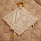 Kremowy przytulaczek z zawieszką do smoczka i gryzakiem Newborn Naturals Little Dutch 0+