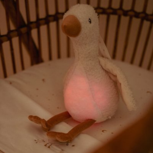 GĄSKA interaktywna przytulanka ze światłem oraz kojącymi odgłosami 25 cm  Newborn Naturals Little Dutch 0+
