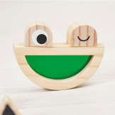 OKIENKA przeźroczyste drewniane klocki kolorowe sensoryczne zestaw 12 el. Janod 1+