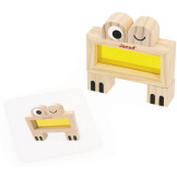 OKIENKA przeźroczyste drewniane klocki kolorowe sensoryczne zestaw 12 el. Janod 1+