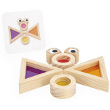 OKIENKA przeźroczyste drewniane klocki kolorowe sensoryczne zestaw 12 el. Janod 1+