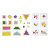 OKIENKA przeźroczyste drewniane klocki kolorowe sensoryczne zestaw 12 el. Janod 1+