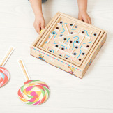 LABIRYNT drewniana gra zręcznościowa Ball Maze Applepop Janod 5+