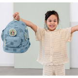 Niebieski mini plecak dla przedszkolaka Pattern Party Blue Lassig