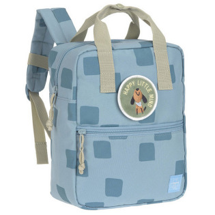 Niebieski mini plecak dla przedszkolaka prostokątny Pattern Party Blue Lassig