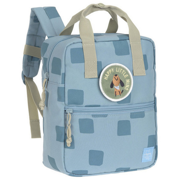 Niebieski mini plecak dla przedszkolaka prostokątny Pattern Party Blue Lassig