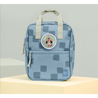 Niebieski mini plecak dla przedszkolaka prostokątny Pattern Party Blue Lassig