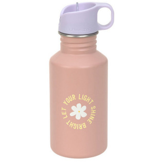 Różowy bidon ze stali nierdzewnej z ustnikiem i uchwytem 500 ml Pattern Party Rose/lilac Lassig