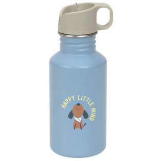 Niebieski bidon ze stali nierdzewnej z ustnikiem i uchwytem 500 ml Pattern Party Blue/green Lassig