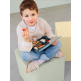 Niebieski lunchbox Bento z przegródkami Pattern Party Blue/green Lassig