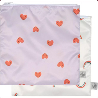 Zestaw torebek na przekąski 2 szt. Happy Rascals Heart lavender Lassig