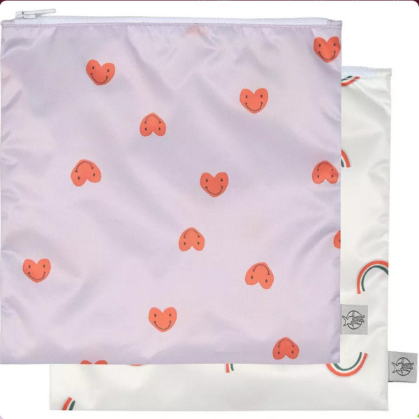 Zestaw torebek na przekąski 2 szt. Happy Rascals Heart lavender Lassig