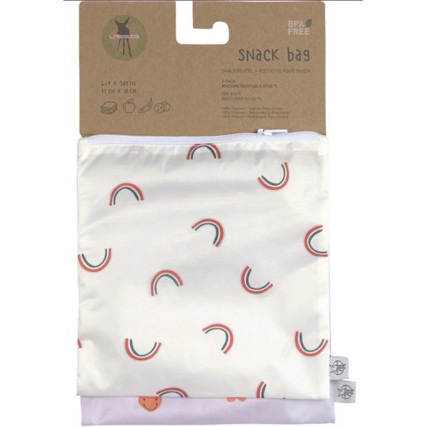 Zestaw torebek na przekąski 2 szt. Happy Rascals Heart lavender Lassig