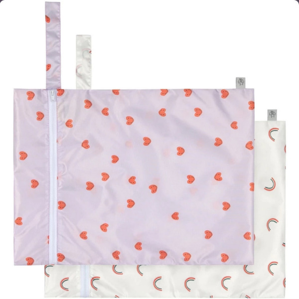 Zestaw torebek wodoodpornych 2 szt. Happy Rascals Heart lavender Lassig