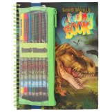 DINOZAURY kolorowanka z zestawem kredek Dino World Depesche