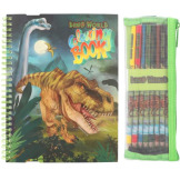 DINOZAURY kolorowanka z zestawem kredek Dino World Depesche
