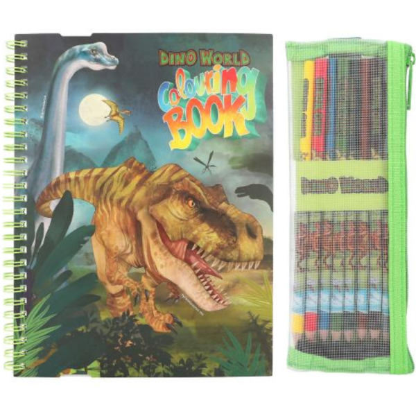 DINOZAURY kolorowanka z zestawem kredek Dino World Depesche