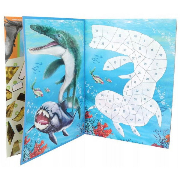 DINOZAURY zestaw kreatywny z naklejkami po numerach Number Sticker Dino World Depesche