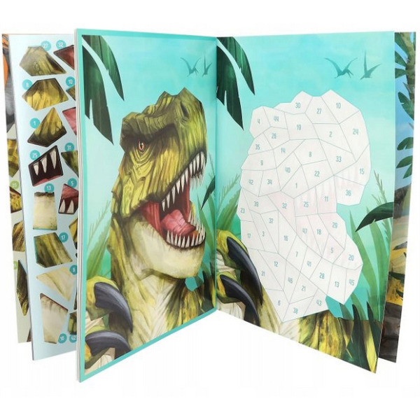 DINOZAURY zestaw kreatywny z naklejkami po numerach Number Sticker Dino World Depesche