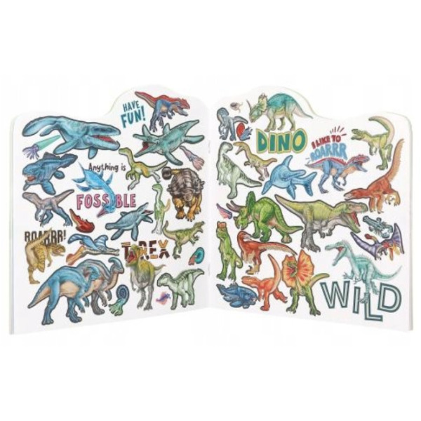 DINOZAURY kolorowanka z naklejkami Dino World Depesche