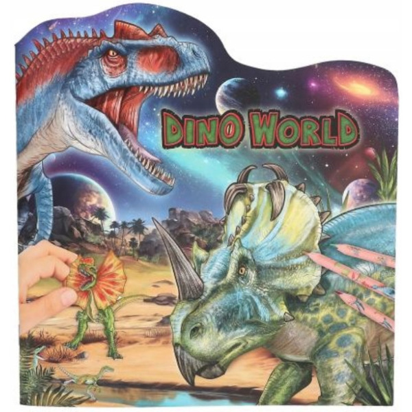 DINOZAURY kolorowanka z naklejkami Dino World Depesche