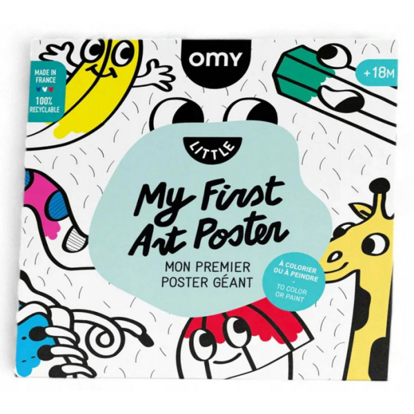 MOJA PIERWSZA KOLOROWANKA gigantyczna kolorowanka 100x70 cm OMY 18m+