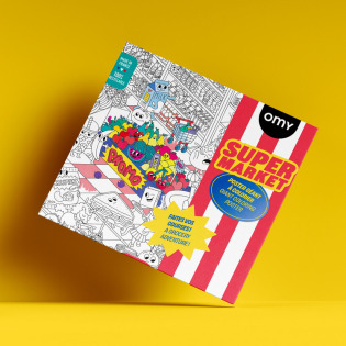 SUPERMARKET gigantyczna kolorowanka 100x70 cm OMY 3+