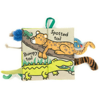 DŻUNGLA materiałowa książeczka aktywizująca z ogonkami Jellycat