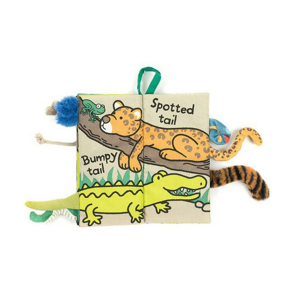 DŻUNGLA materiałowa książeczka aktywizująca z ogonkami Jellycat