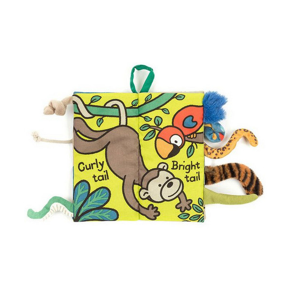 DŻUNGLA materiałowa książeczka aktywizująca z ogonkami Jellycat