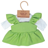 ZIELONA SUKIENKA zestaw z koszulką na ładną pogodę ubranko dla lalki 38 cm Miniland