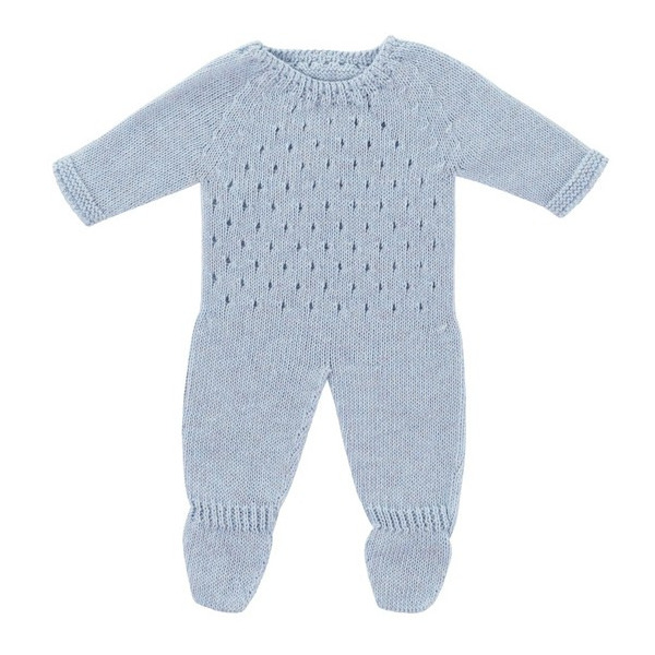 BŁĘKITNA DZIANINOWA PIŻAMKA ubranko dla lalki 38 cm Miniland