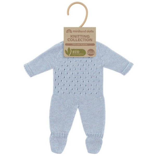 BŁĘKITNA DZIANINOWA PIŻAMKA ubranko dla lalki 38 cm Miniland