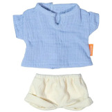 BŁĘKITNA KOSZULKA I SPODENKI zestaw ubranek dla lalki na ładną pogodę 32 cm Miniland