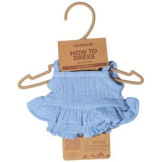 BŁĘKITNA SUKIENKA MUŚLINOWA zestaw ubranek dla lalki na ładną pogodę 21 cm Miniland