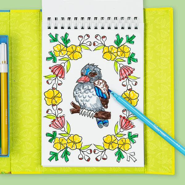 ZWIERZĄTKA AUSTRALIJSKIE kolorowanka zestaw z pisakami Tiger Tribe 4+